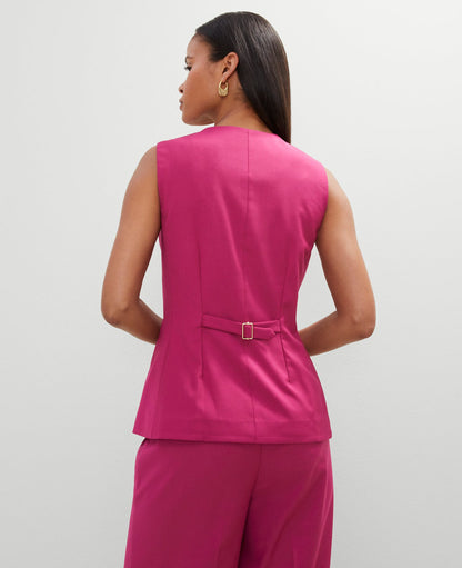 The Petite Long Crew Neck Vest