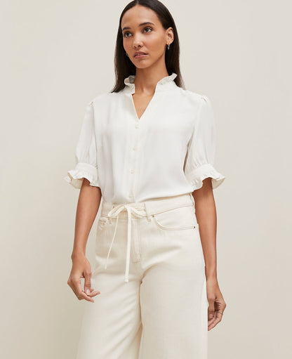 Petite Ruffle Collar Shirt