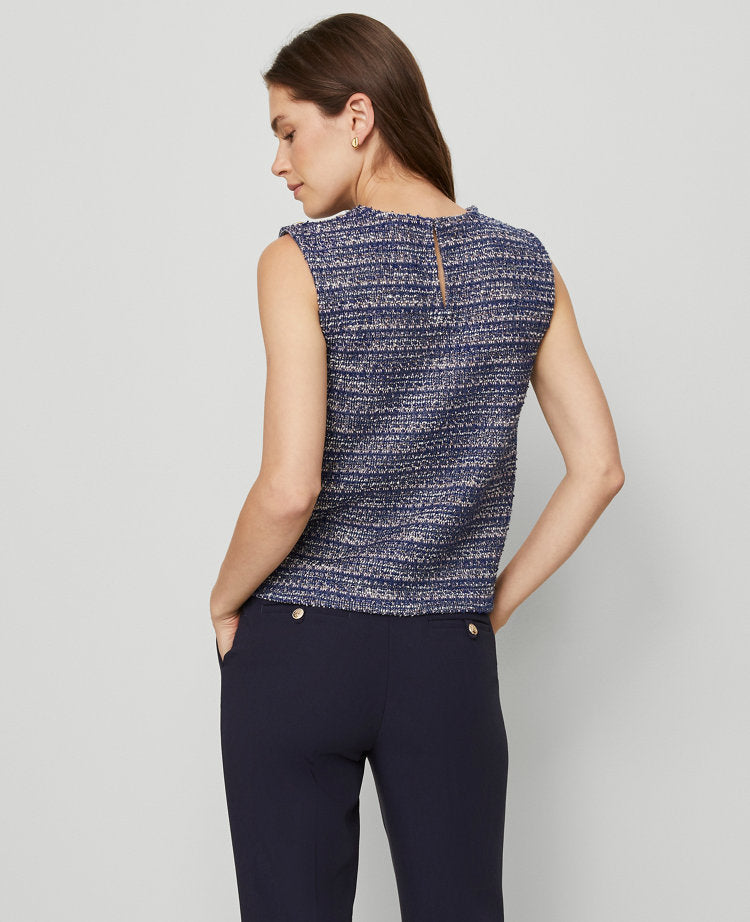 Petite Tweed Patch Pocket Top