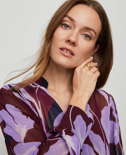 Petite Floral V-Neck Popover