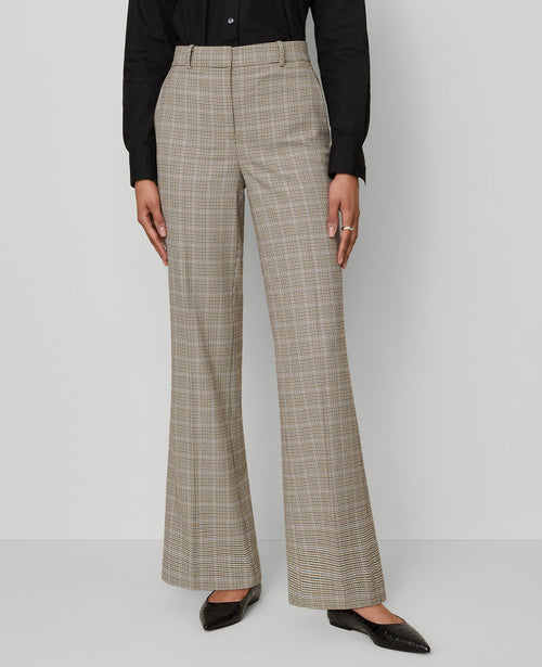 The Petite Flare Trouser Pant in Plaid - Curvy Fit
