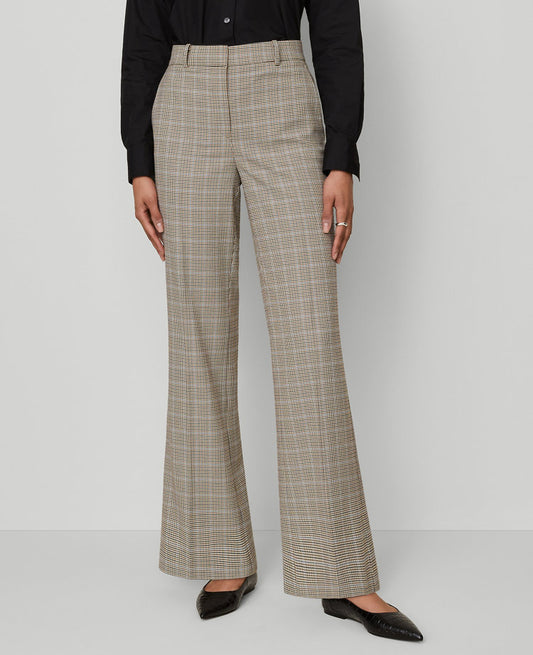 The Petite Flare Trouser Pant in Plaid - Curvy Fit