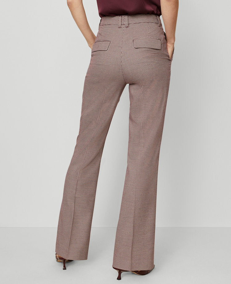 The Petite Slim Flare Trouser Pant in Houndstooth