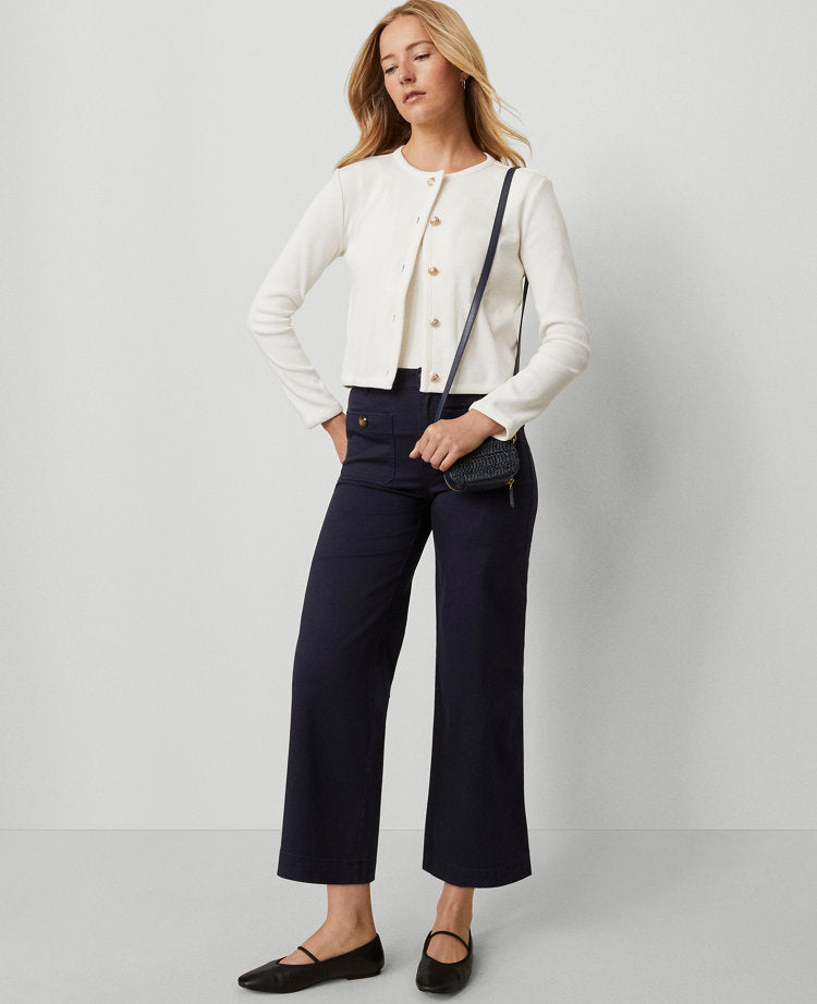 Petite Weekend Collection Sateen Patch Pocket Pant