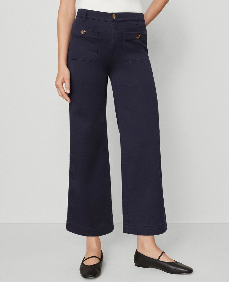 Petite Weekend Collection Sateen Patch Pocket Pant