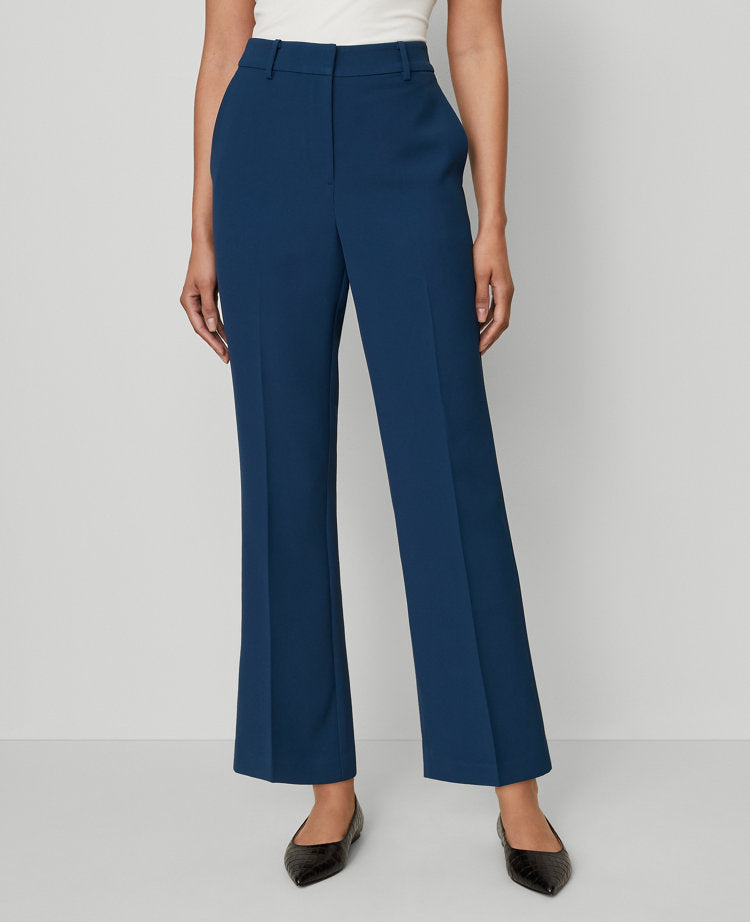 The Petite Flare Ankle Pant in Fluid Crepe - Curvy Fit