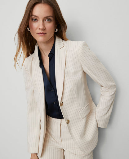 The Petite Greenwich Blazer in Pinstripe