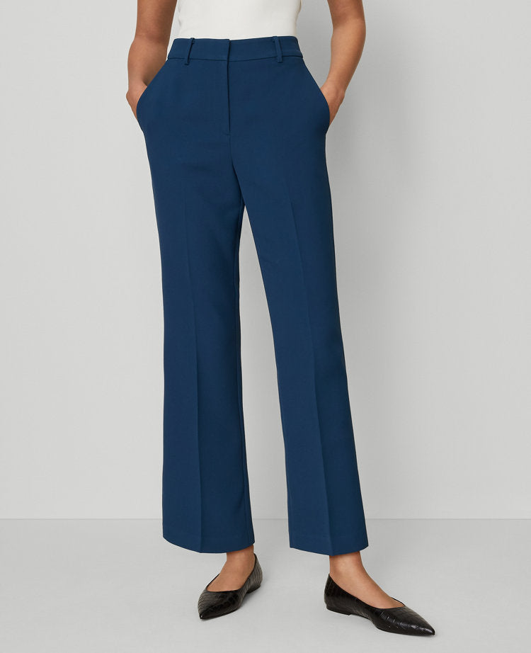 The Petite Flare Ankle Pant in Fluid Crepe