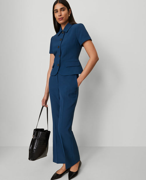 The Petite Flare Ankle Pant in Fluid Crepe