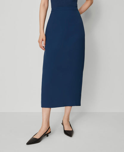 Petite Crepe Column Midi Skirt