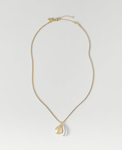 Mixed Metal Double Pendant Necklace