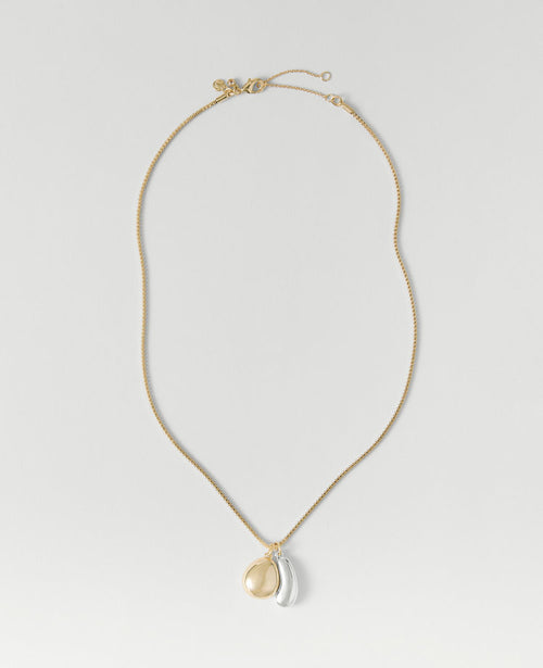 Mixed Metal Double Pendant Necklace