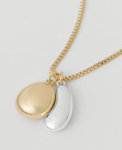 Mixed Metal Double Pendant Necklace