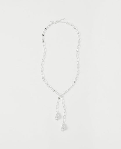 Double Pearl Lariat Necklace