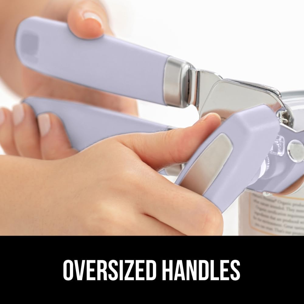 The Original Gorilla Grip Heavy Duty Stainless Steel Smooth Edge Manual Can Opener and Bottle Openers, Soft Handle, Rust Proof Oversized Handheld Easy Turn Knob, Multifunctional Kitchen Tool, Black