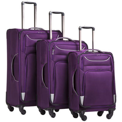 Luggage 3 Piece Set Suitcase Spinner Softshell lightweight