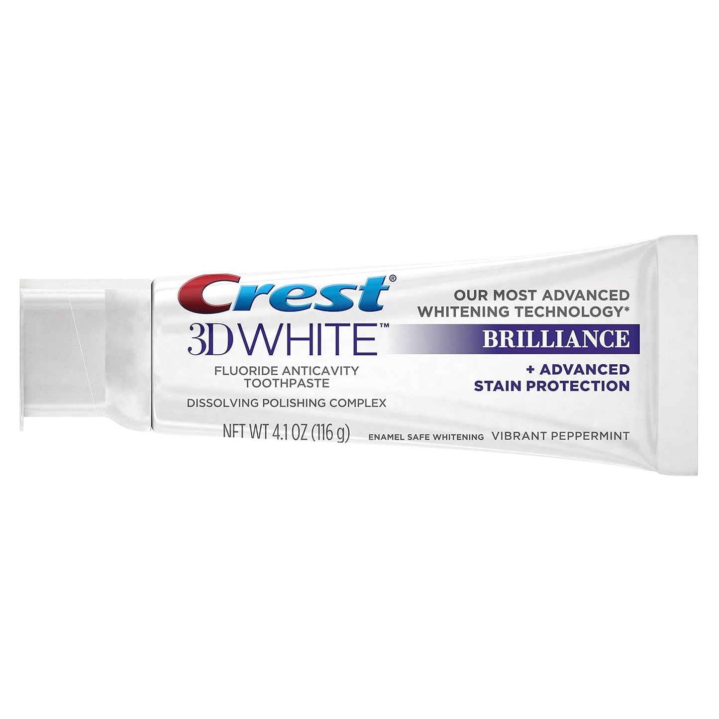 Crest 3D White Advanced Luminous Mint Teeth Whitening Toothpaste, 3.7 oz Pack of 4 - Helps Remove Surface Stains, Whitens Teeth, Strengthens Tooth Enamel, Protects Against Cavities