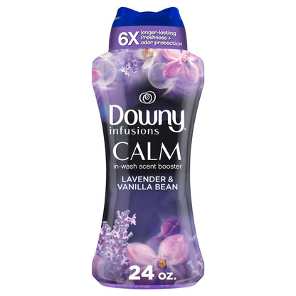 Downy Infusions In Wash Scent Booster Beads, CALM, Soothing Lavender and Vanilla Bean Scent, 24 oz Laundry Beads