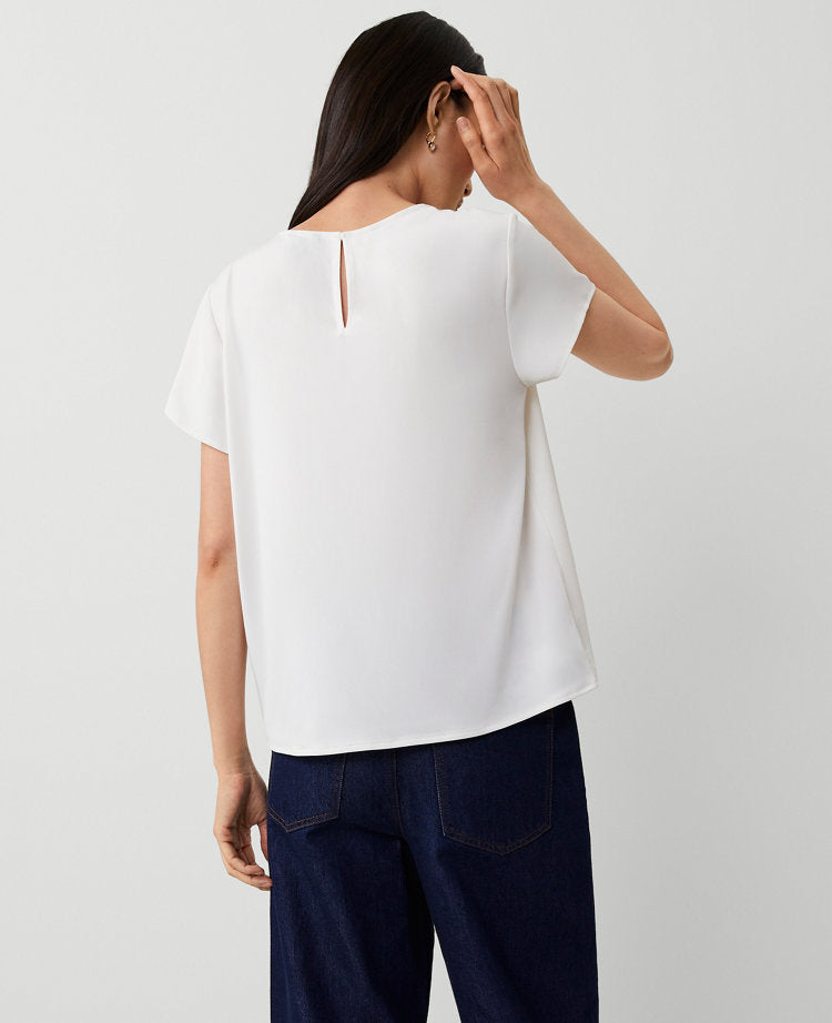 Petite Mixed Media Crew Neck Tee