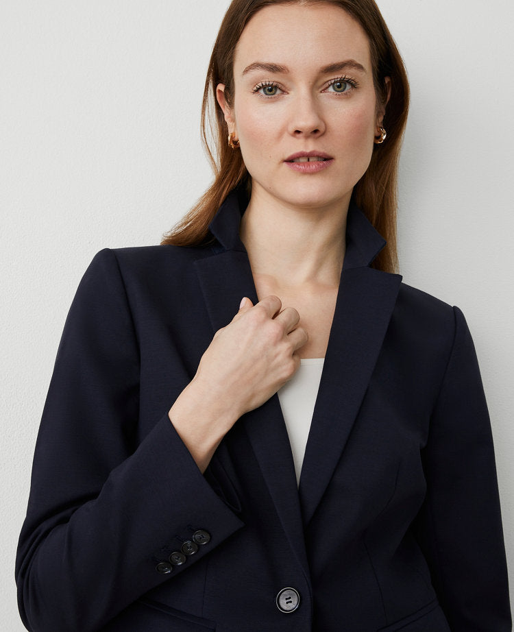 The One-Button Blazer in Stretch Cotton