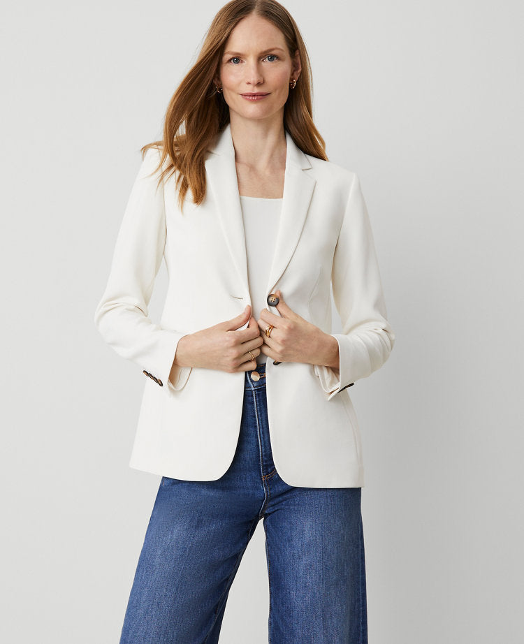 The Greenwich Blazer in Crinkle Crepe