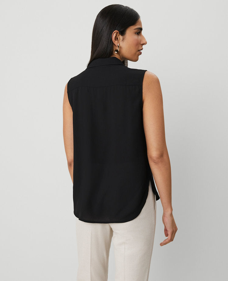 Shirred Yoke Sleeveless Shirt