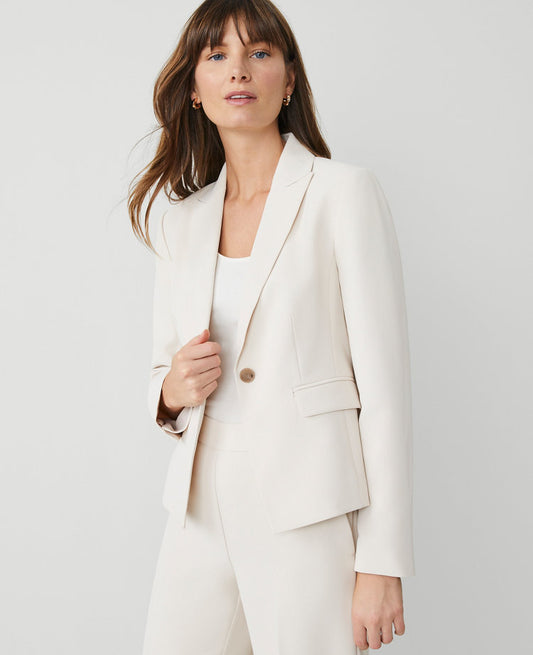 The Shorter One Button Blazer in Fluid Crepe