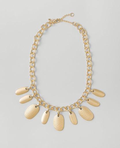 Metal Charm Statement Necklace