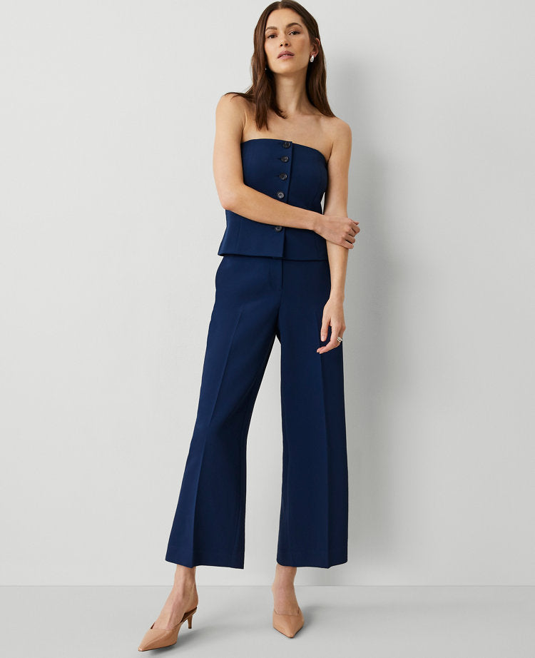 The Wide Leg Crop Pant in Fluid Crepe