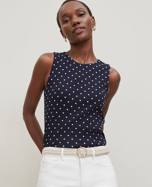 Dotted Crew Neck Shell