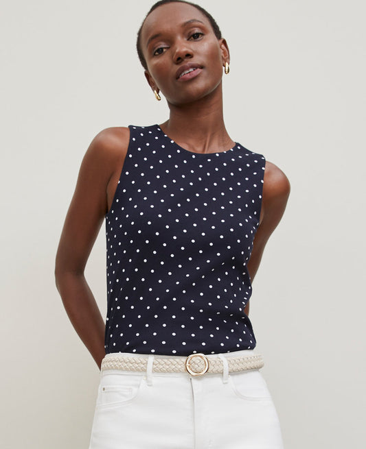 Dotted Crew Neck Shell