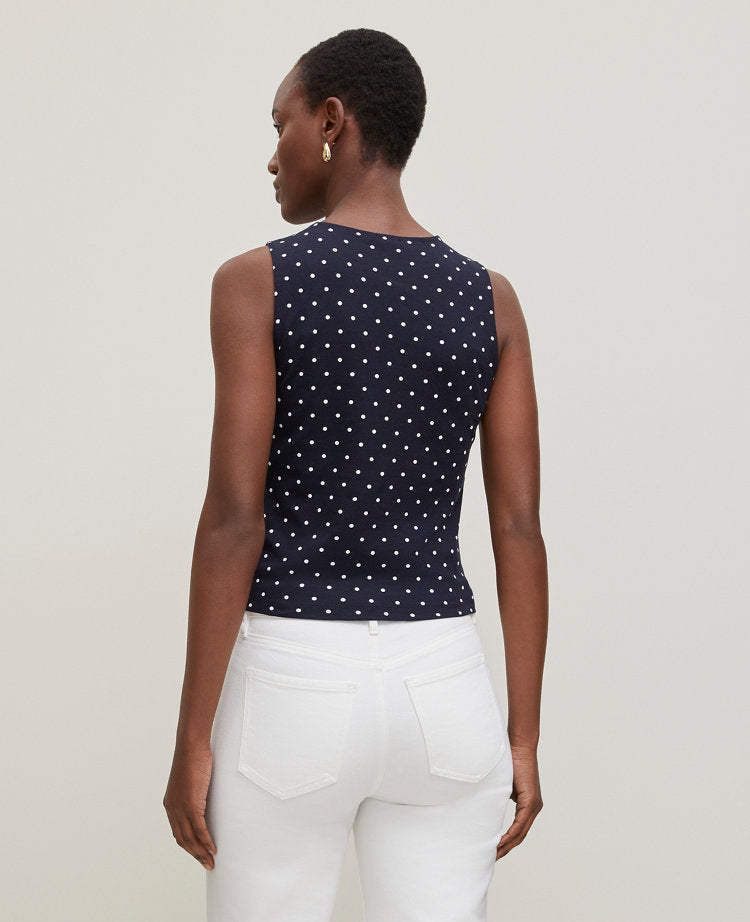 Dotted Crew Neck Shell