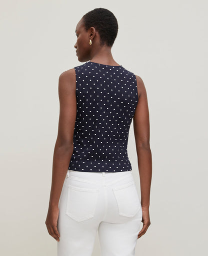 Dotted Crew Neck Shell