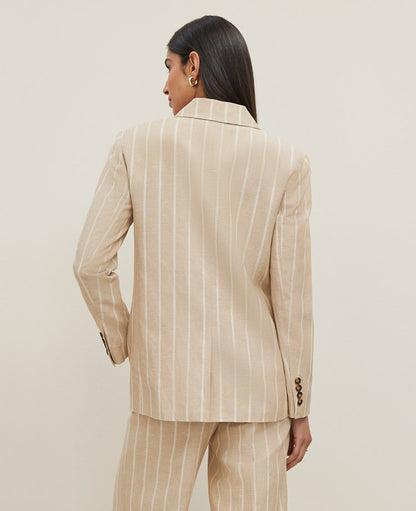 The Petite Double Breasted Blazer in Pinstripe