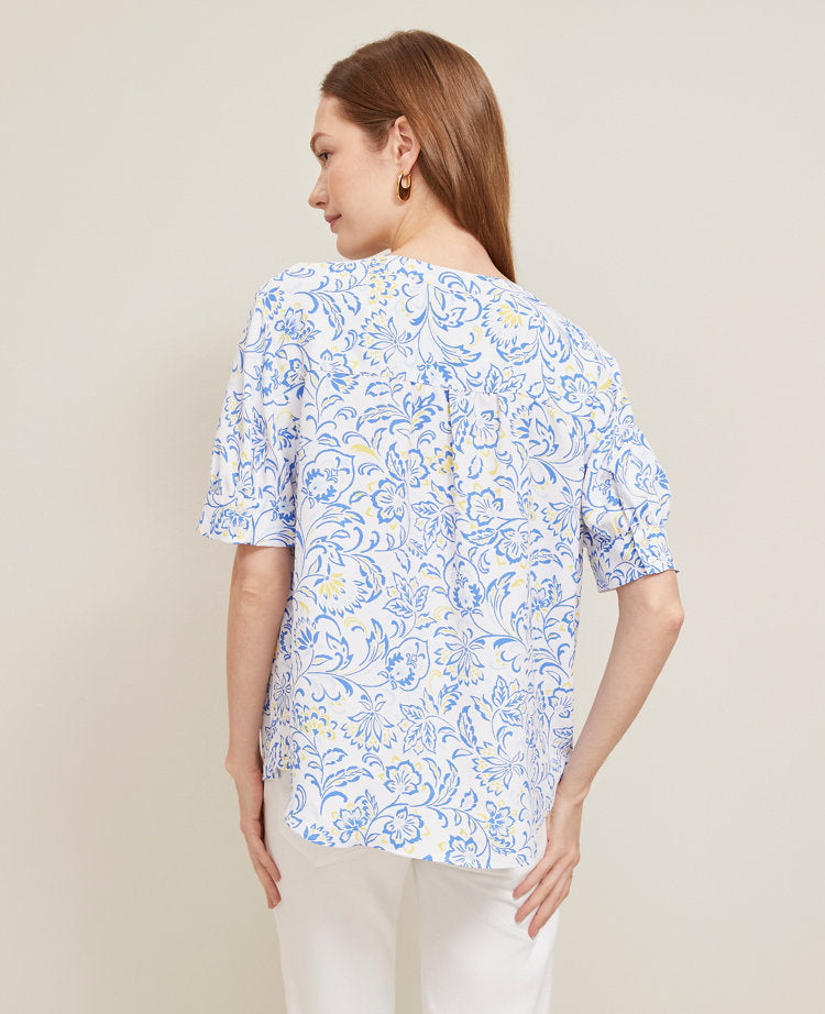 Paisley Floral Half Sleeve Popover