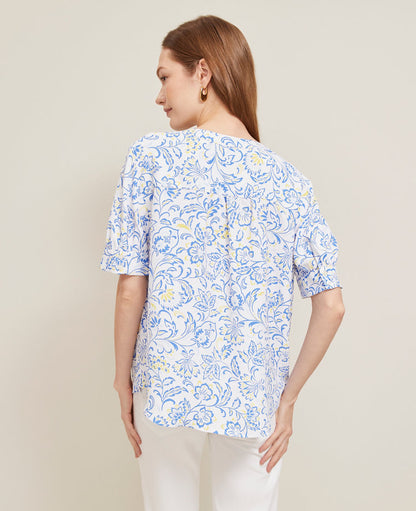 Paisley Floral Half Sleeve Popover