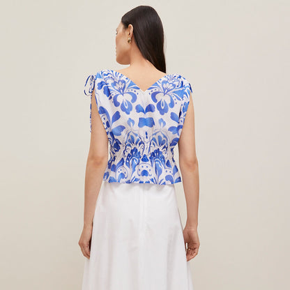 Tiled Gathered Tie Top
