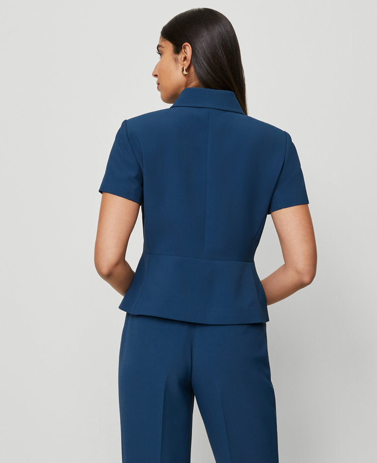 The Collared Jacket in Fluid Crepe