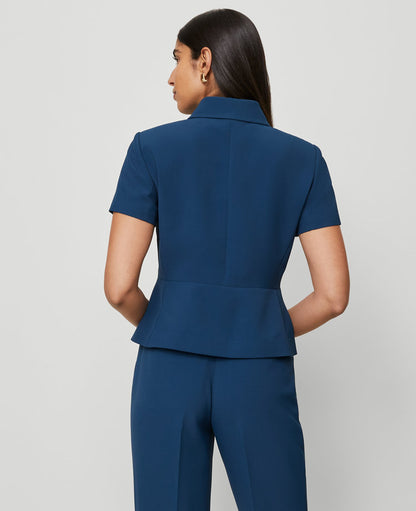 The Collared Jacket in Fluid Crepe