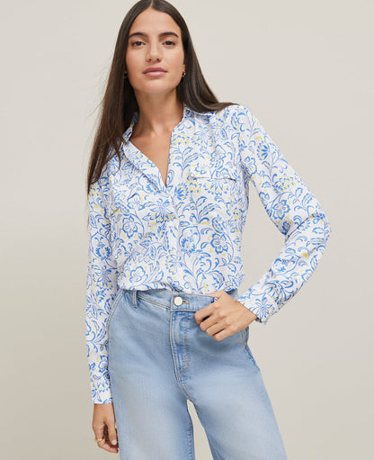 Petite Floral Camp Shirt