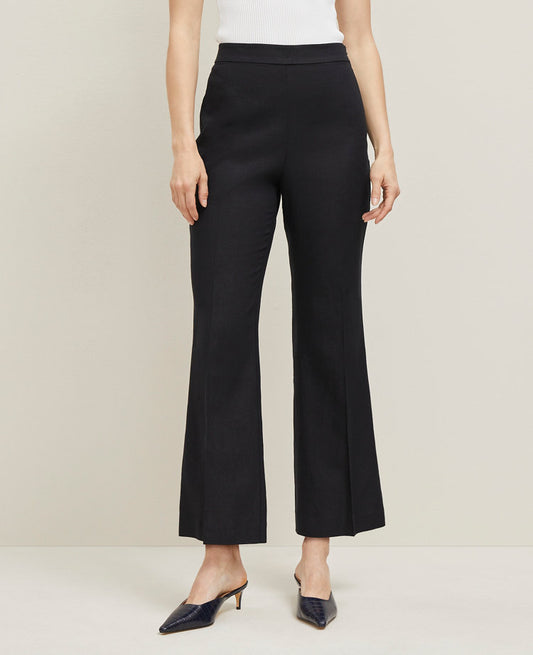 The Flare Ankle Pant in Linen Blend — Curvy Fit
