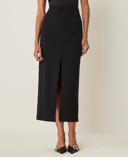 The Petite Column Maxi Skirt in Fluid Crepe
