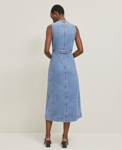 Petite Denim V-Neck Shirtdress
