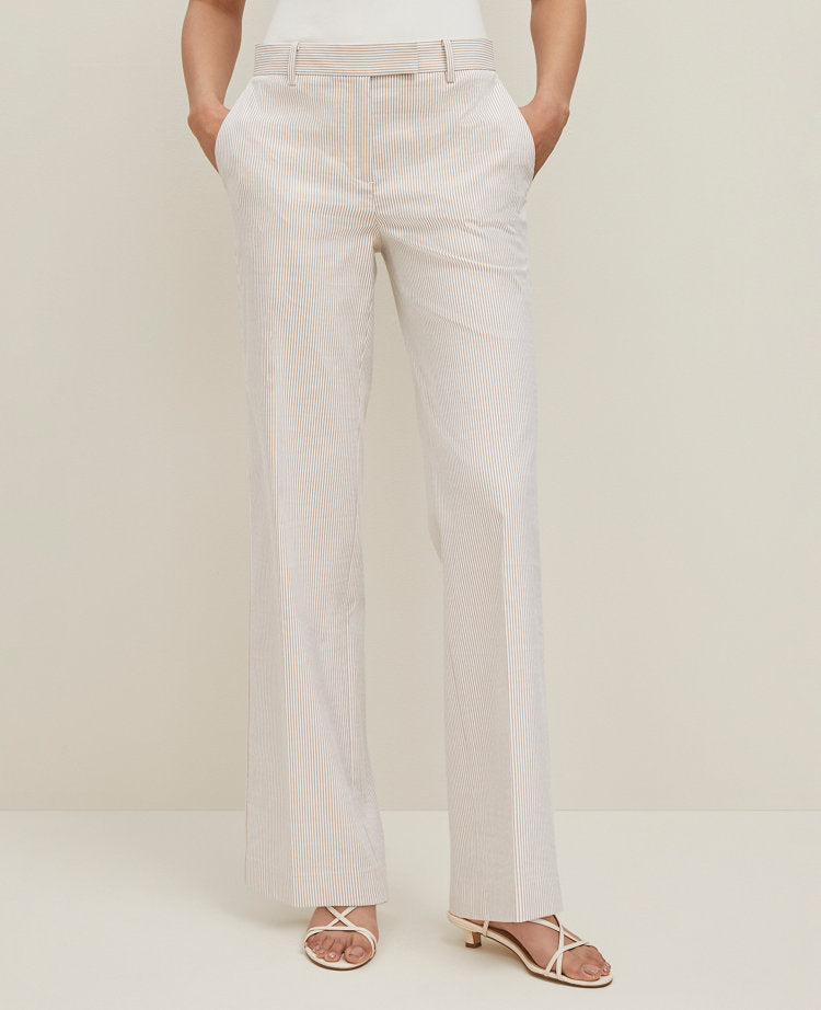 The Straight Trouser Pant in Striped Seersucker