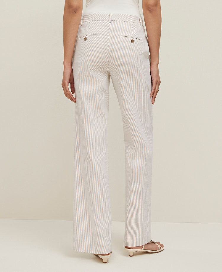 The Straight Trouser Pant in Striped Seersucker