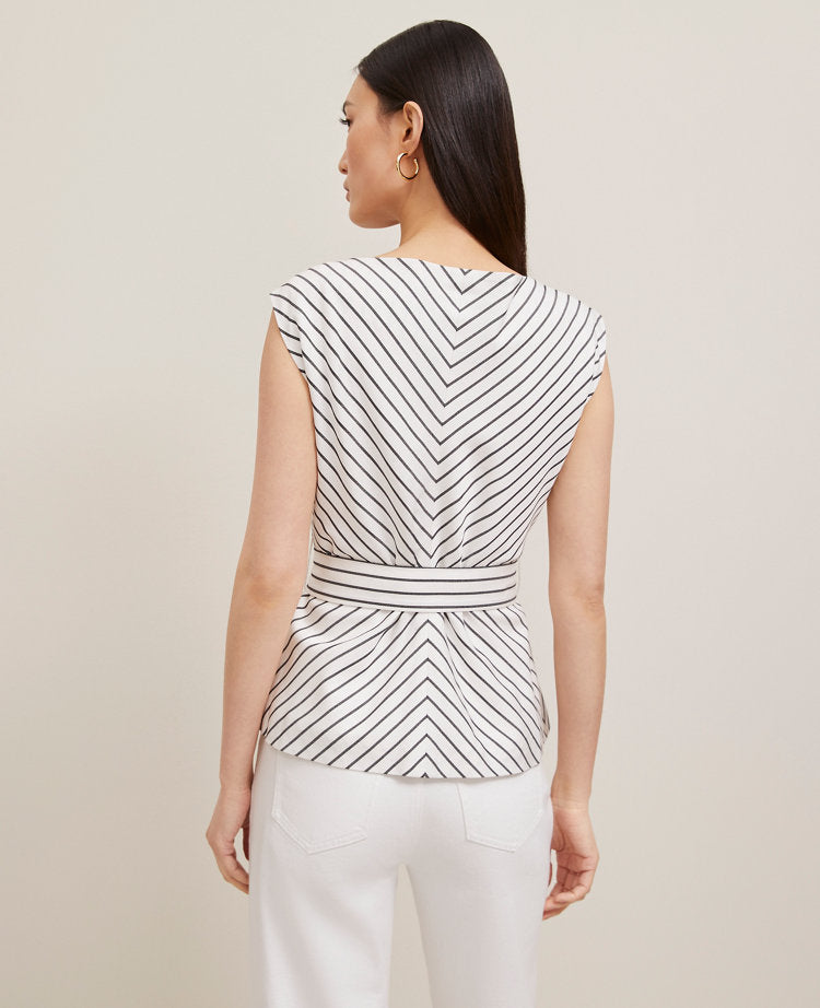 Belted Striped Vest