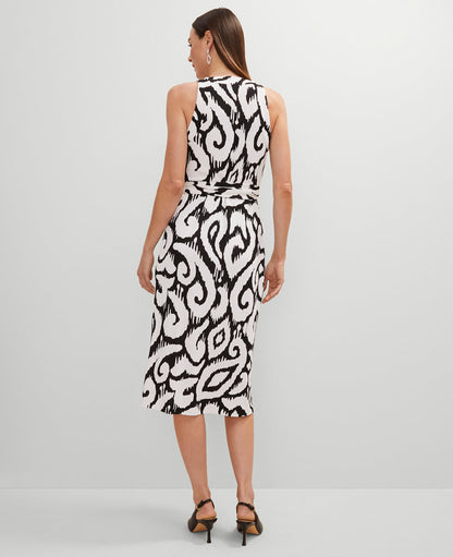 Ikat Halter Wrap Midi Dress