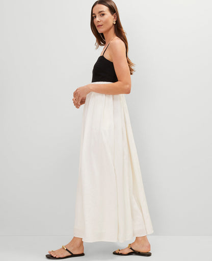 Petite Strappy Linen Blend Maxi Dress