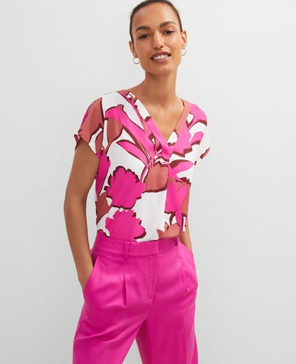 Petite Floral Mixed Media Top