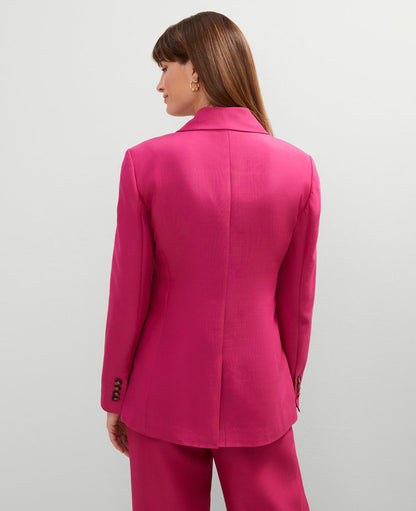 Studio Collection One Button Fitted Long Blazer